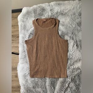 Brown Knit Tank Top